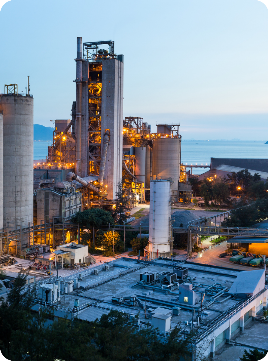 TFI manufacturing plant at dusk